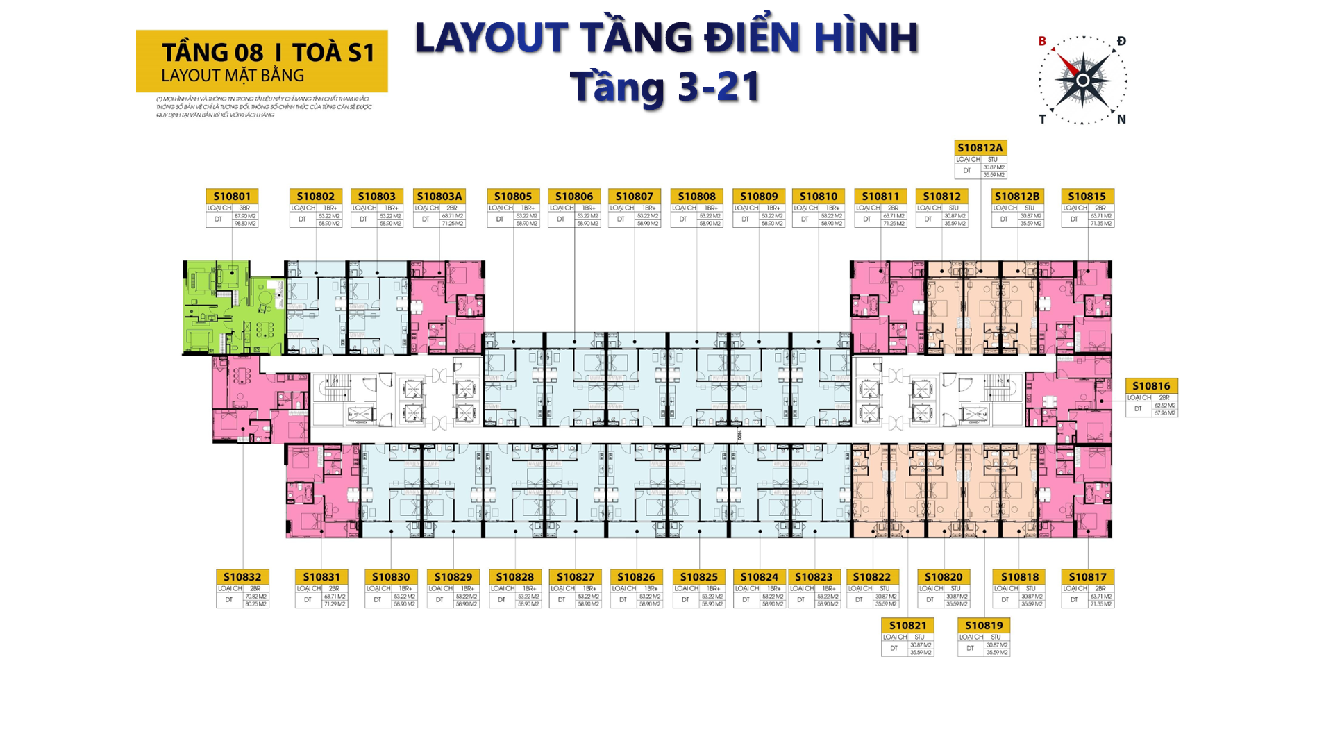 Mặt bằng tầng 8 tòa S1 dự án Sun Spana Tower Nam Hòa Xuân Đà Nẵng