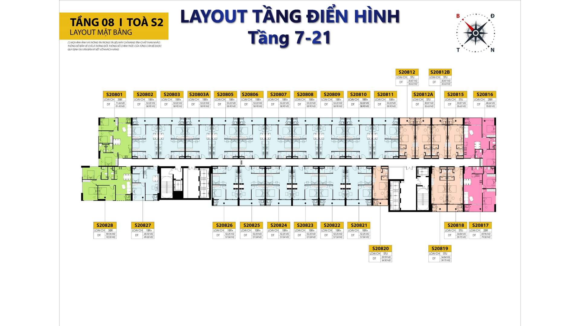 Mặt bằng tầng 8 tòa S2 dự án Sun Spana Tower Nam Hòa Xuân Đà Nẵng