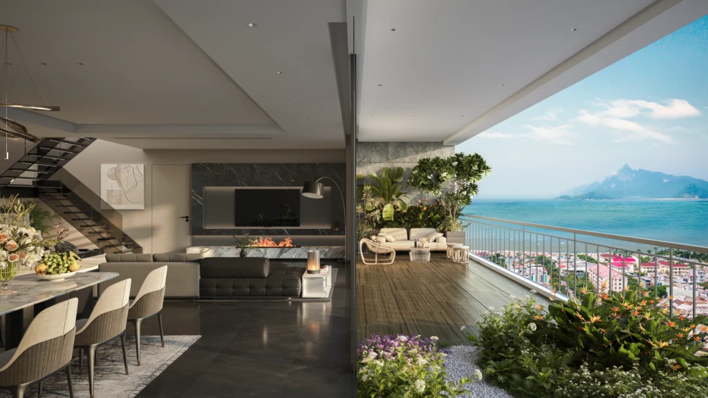 Phối cảnh ban công tại dòng căn hộ MIA Center Point